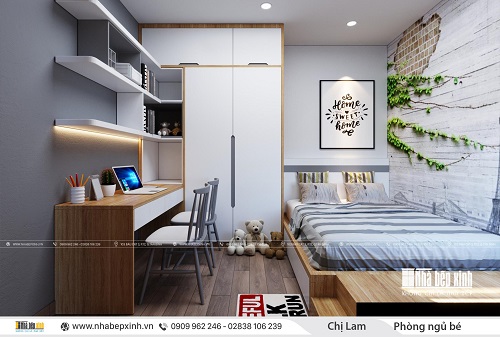 Thiết kế nội thất phòng ngủ con trai hiện đại tại Emerald Celadon City 74m2 - NBX437